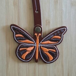 Portland Leather Monarca Butterfly Bag Charm Tassel in Madrone